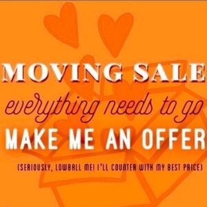 Moving Sale Sign - Orange and White